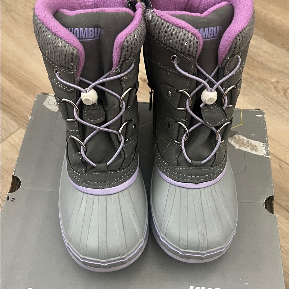 Khombu Kids Winter Boots - Gray and Purple - Picture 3 of 5